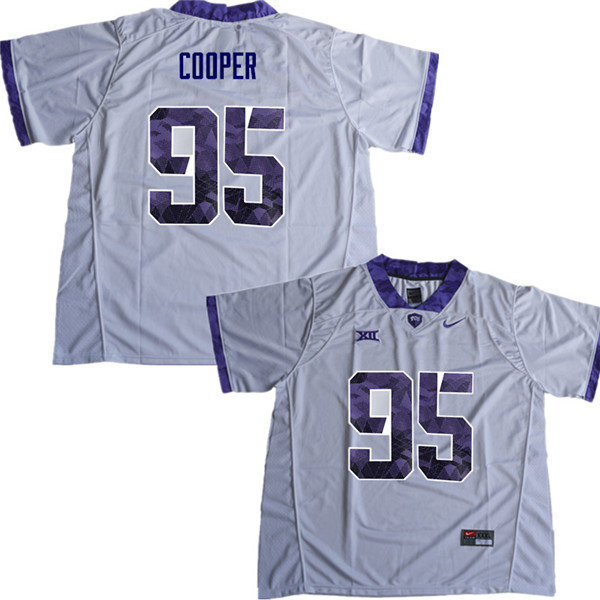 Men #95 Terrell Cooper TCU Horned Frogs College Football Jerseys Sale-White